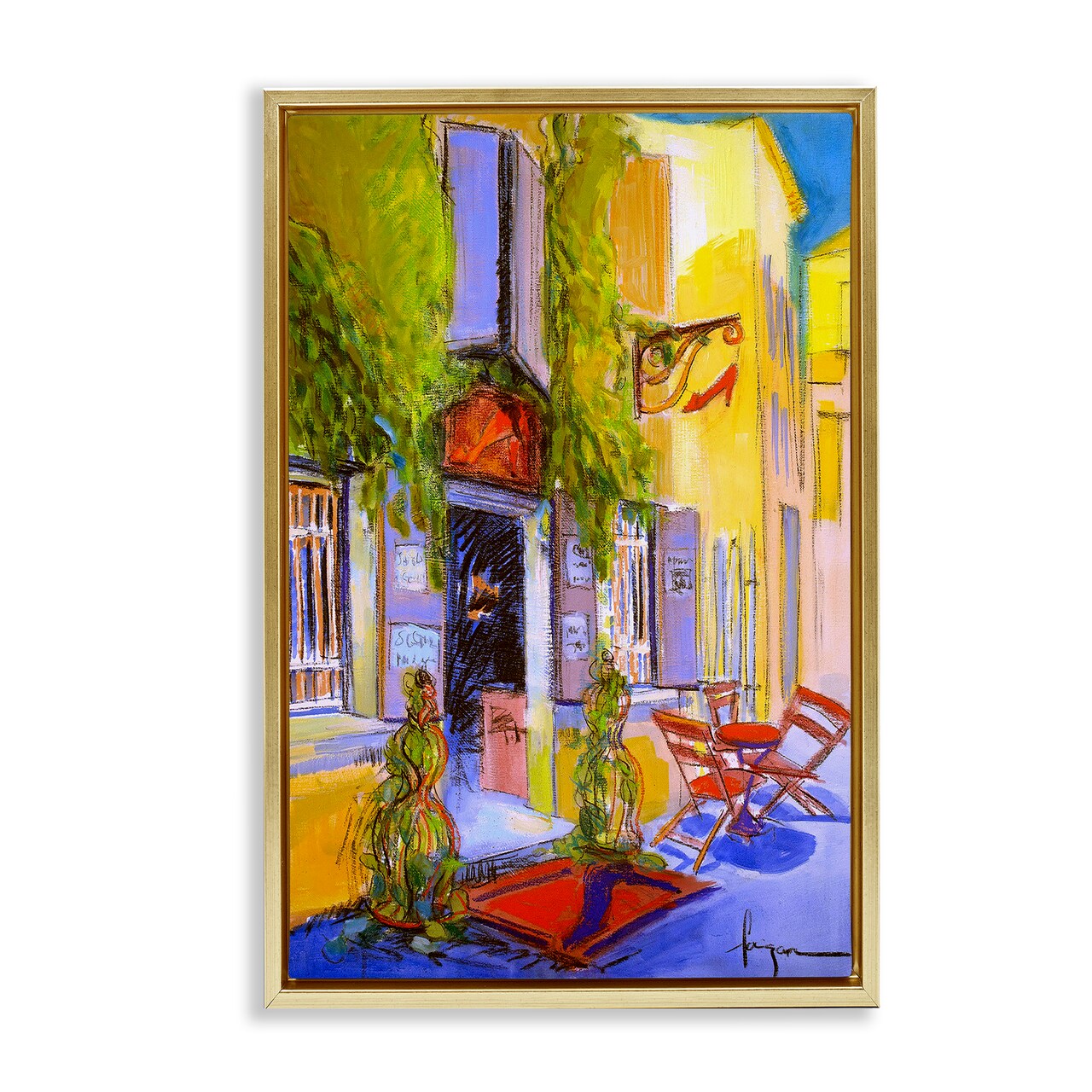 Stupell Industries Traditional Shoe Shop Building Framed Floater Canvas Wall Art Design by David Drost